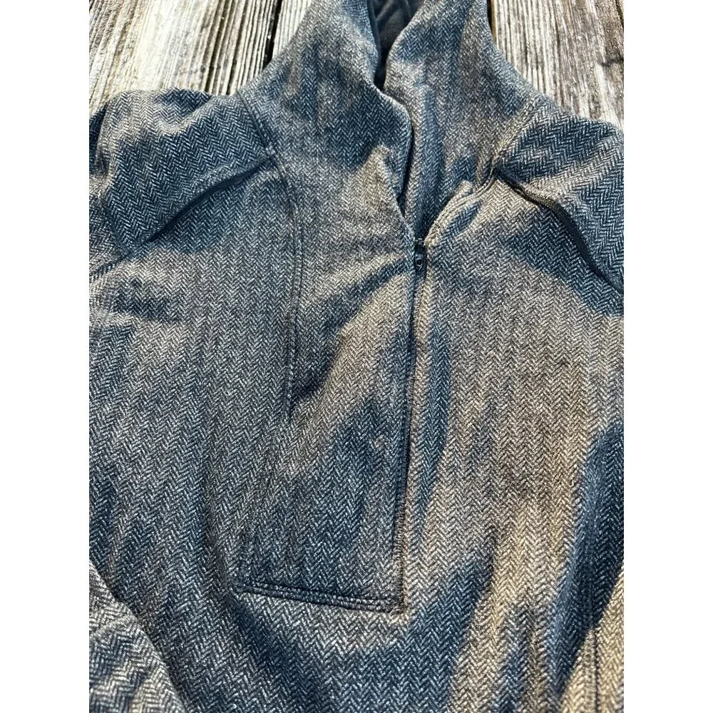Lululemon Sweatshirt Womens Gray Fleece Knit 1/4 Zip Athletic Pullover Jacket 10